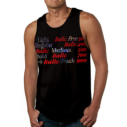 

Men's Tank Top Undershirt 3D Print Graphic Prints Letter Print Sleeveless Daily Tops Casual Designer Big and Tall Black