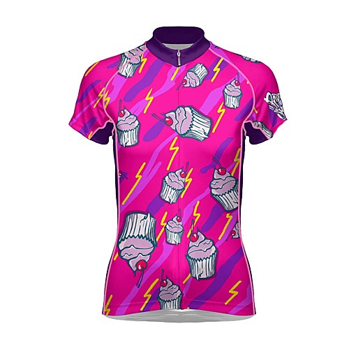 

21Grams Women's Short Sleeve Cycling Jersey Summer Spandex Polyester Rose Red Bike Jersey Top Mountain Bike MTB Road Bike Cycling Quick Dry Moisture Wicking Breathable Sports Clothing Apparel