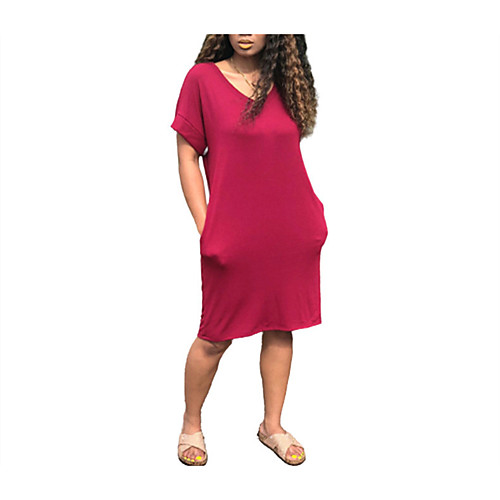 

2021 european and american casual women's clothing independent station wish amazon cross-border personality v-neck short-sleeved mid-length dress