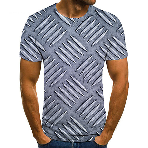 

Men's Unisex Tee T shirt 3D Print 3D Graphic Prints Plus Size Print Short Sleeve Casual Tops Basic Fashion Designer Big and Tall Gray