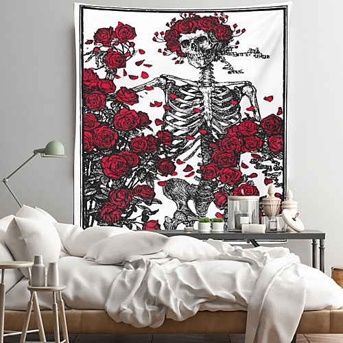 

Skull Rose Wall Tapestry Art Decor Blanket Curtain Hanging Home Bedroom Living Room Decoration Polyester