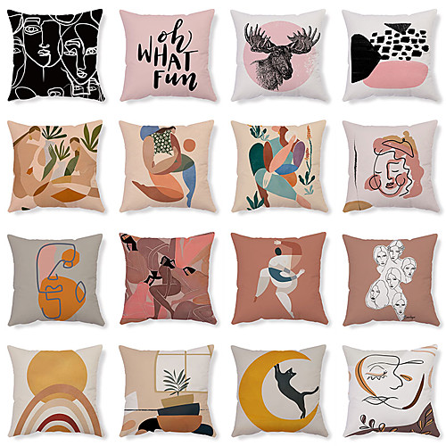 

Double Side Cushion Cover 1PC Soft Decorative Square Pillowcase for Sofa bedroom Car Chair Superior Quality Outdoor Cushion Patio Throw Pillow Covers for Garden Farmhouse Bench Couch