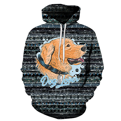 

Men's Unisex Plus Size Pullover Hoodie Sweatshirt Dog Graphic Prints Print Hooded Casual Daily Holiday 3D Print Basic Designer Hoodies Sweatshirts Long Sleeve Purple Yellow Green