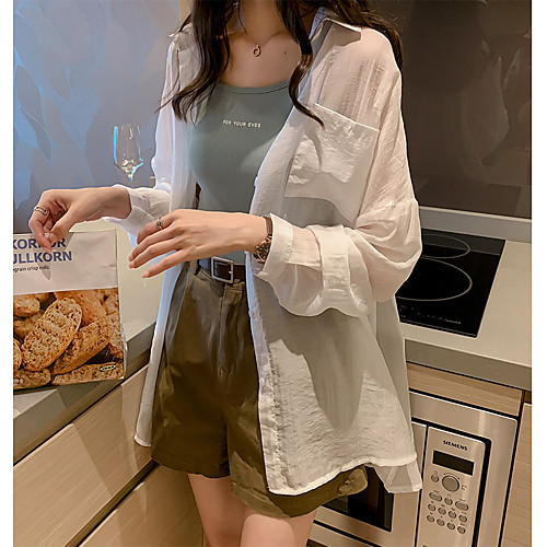 

Women's Coat Daily Wear Spring Summer Long Coat Regular Fit Casual / Daily Jacket Solid Color Others Emerald White / Cotton