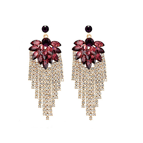 

Women's Drop Earrings Dangle Earrings Tassel Fringe Statement Stylish Imitation Diamond Earrings Jewelry Gold For Party Evening Festival 1 Pair