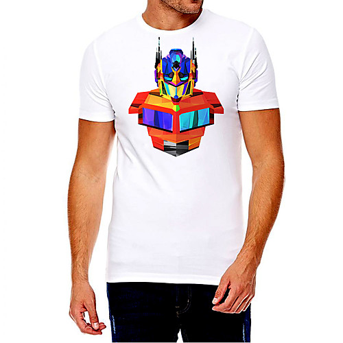 

Men's Unisex Tee T shirt Hot Stamping Graphic Prints Plus Size Print Short Sleeve Casual Tops Cotton Basic Fashion Designer Big and Tall White