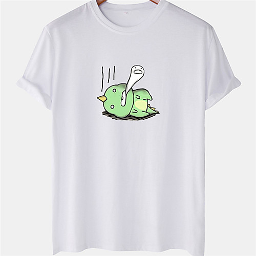 

Men's Unisex Tee T shirt Hot Stamping Graphic Prints Dinosaur Plus Size Short Sleeve Casual Tops 100% Cotton Basic Designer Big and Tall White Blue Yellow