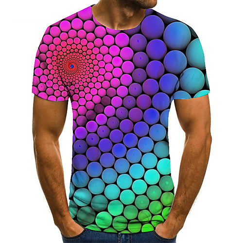 

Men's Unisex Tee T shirt 3D Print Rainbow Graphic Prints Plus Size Print Short Sleeve Casual Tops Basic Fashion Designer Big and Tall Rainbow