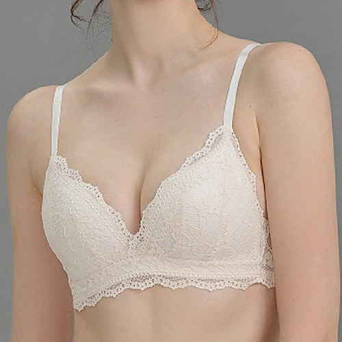 

Women's Bras & Bralettes Wireless 3/4 Cup Solid Color Sexy Blushing Pink