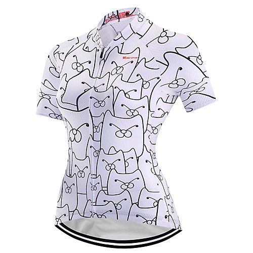 

21Grams Women's Short Sleeve Cycling Jersey Summer Spandex Polyester White Bike Jersey Top Mountain Bike MTB Road Bike Cycling Quick Dry Moisture Wicking Breathable Sports Clothing Apparel / Stretchy