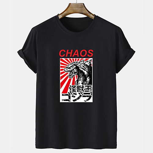 

Men's Unisex Tee T shirt Hot Stamping Graphic Prints Monster Short Sleeve Casual Tops 100% Cotton Basic Fashion Designer Comfortable White Black Gray