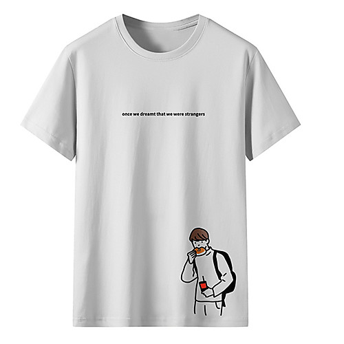 

Men's Unisex Tee T shirt Hot Stamping Graphic Prints Portrait Letter Plus Size Print Short Sleeve Casual Tops Cotton Basic Fashion Designer Big and Tall White Black Light gray