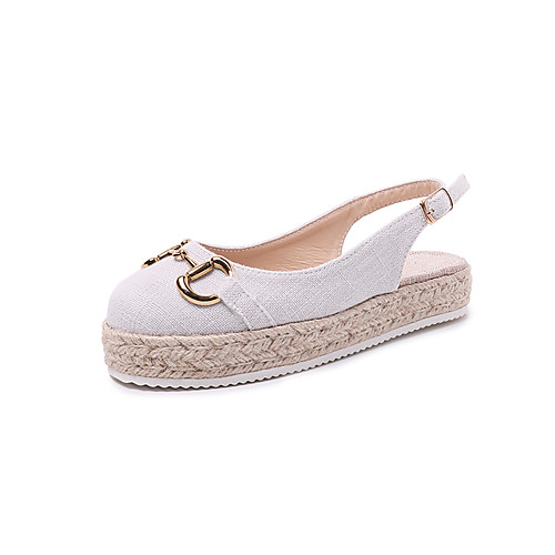 

Women's Sandals Espadrilles Platform Sandals Wedge Heel Synthetics Solid Colored White Black Beige