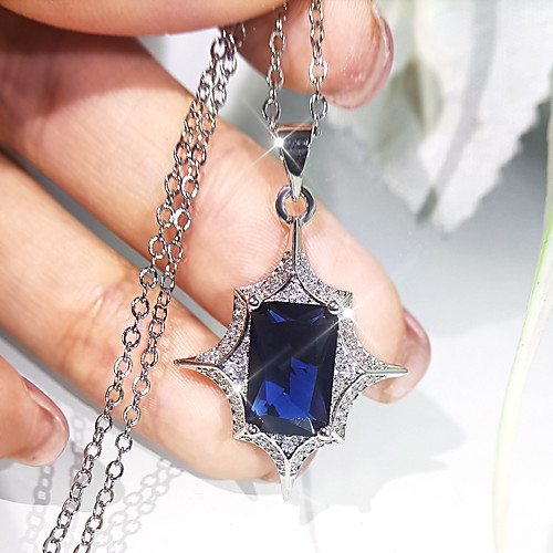

Women's Clear Blue Cubic Zirconia Jewelry Set Bridal Jewelry Sets Geometrical Flower Stylish Artistic Luxury European Earrings Jewelry Silver For Wedding Party Evening Gift Festival 1 set