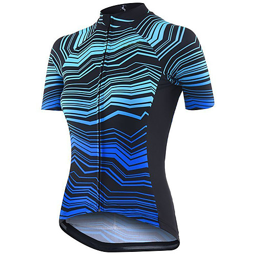 

21Grams Women's Short Sleeve Cycling Jersey Summer Spandex Polyester Blue Bike Jersey Top Mountain Bike MTB Road Bike Cycling Quick Dry Moisture Wicking Breathable Sports Clothing Apparel / Stretchy