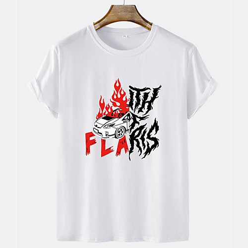 

Men's Unisex Tee T shirt Hot Stamping Graphic Prints Car Letter Short Sleeve Casual Tops 100% Cotton Basic Fashion Designer Comfortable White Black Gray