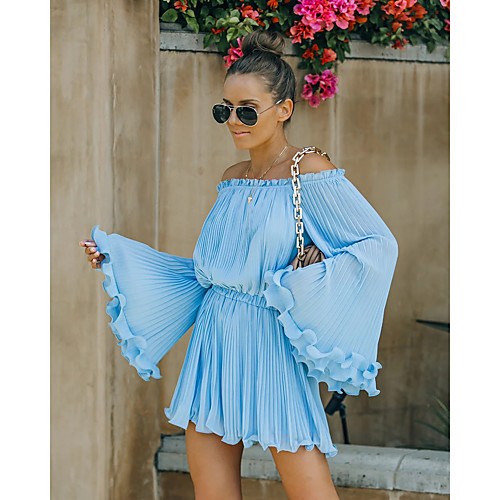 

Women's Casual / Daily 2021 Blue Green Jumpsuit Solid Color