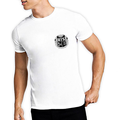 

Men's Unisex Tee T shirt Hot Stamping Graphic Prints Letter Plus Size Print Short Sleeve Casual Tops Cotton Basic Fashion Designer Big and Tall White