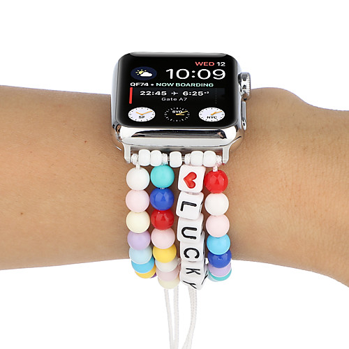 

Smart Watch Band for Apple iWatch 1 pcs Elastic band Elastic Beaded Replacement Wrist Strap for Apple Watch Series SE / 6/5/4/3/2/1