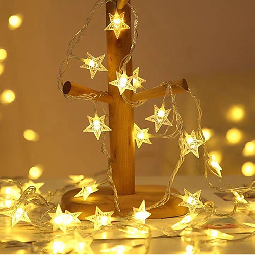 

LED String Lights 5m String Lights 40 LEDs 1 set Warm White Christmas New Year's Indoor Party Star Batteries Powered