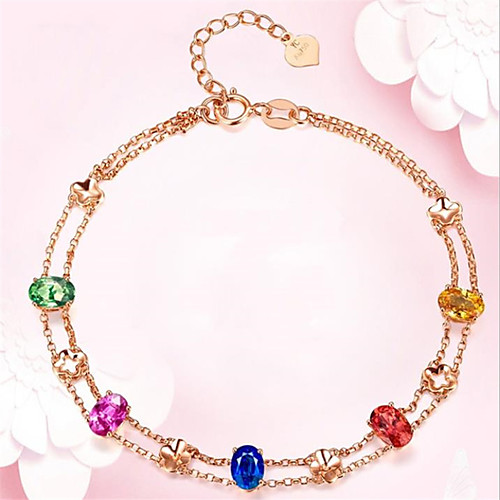 

Women's Chain Bracelet Tennis Bracelet Bracelet Classic Fashion Fashion Trendy Casual / Sporty Korean Cute Rose Gold Bracelet Jewelry Rose Gold For Sport Gift Date Birthday Festival