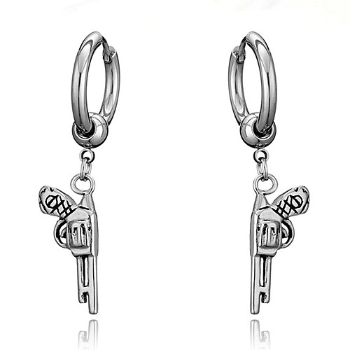 

Men's Earrings Classic Holiday Birthday Stylish Simple Stainless Steel Earrings Jewelry Silver For Street Formal Date Festival 1pc