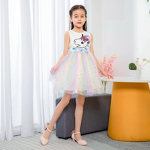 

Princess Unicorn Cosplay Costume Costume Girls' Movie Cosplay Christmas New Year's White Dress Christmas Halloween Children's Day Polyester / Cotton