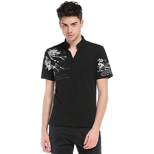 

Men's Golf Shirt Tennis Shirt Graphic Short Sleeve Casual Tops Simple Fashion White Light gray Black