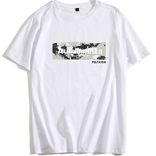 

Men's Unisex Tee T shirt Hot Stamping Graphic Prints Letter Plus Size Short Sleeve Casual Tops 100% Cotton Basic Vintage Designer Big and Tall White Black Blushing Pink