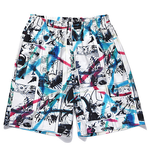 

Men's Casual Sports Outdoor Sports Daily Holiday Shorts Pants Cartoon Short Print Color-blue