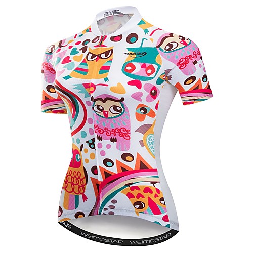 

21Grams Women's Short Sleeve Cycling Jersey Summer Spandex Polyester White Animal Bike Jersey Top Mountain Bike MTB Road Bike Cycling Quick Dry Moisture Wicking Breathable Sports Clothing Apparel