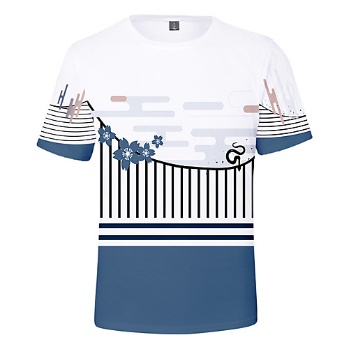 

Inspired by Demon Slayer Cosplay Cosplay Costume T-shirt Terylene Stripes Printing T-shirt For Women's / Men's
