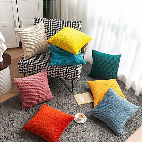 

Cushion Cover Modern Simple Dutch Velvet Crumpled Craftsmanship Three-dimensional Small Triangle Solid Color Sofa Cushion Cover