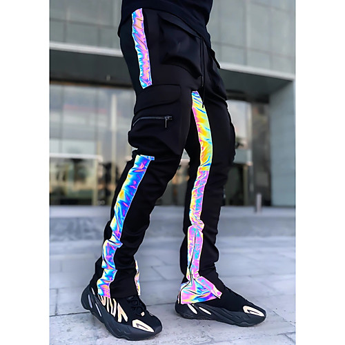 

Men's Cargo Chino Outdoor Sports Casual Sports Pants Tactical Cargo Pants Colorful Full Length Luminous Black