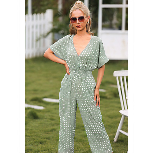 

Women's Casual / Daily 2021 Black Yellow Green Jumpsuit Solid Color