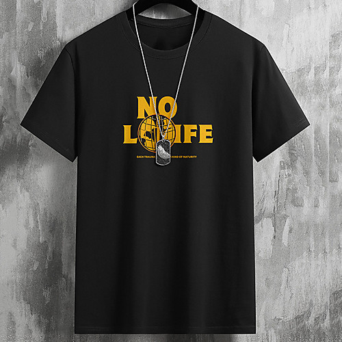 

Men's Unisex Tee T shirt Hot Stamping Graphic Prints Letter Plus Size Print Short Sleeve Casual Tops Cotton Basic Fashion Designer Big and Tall White Black Light gray