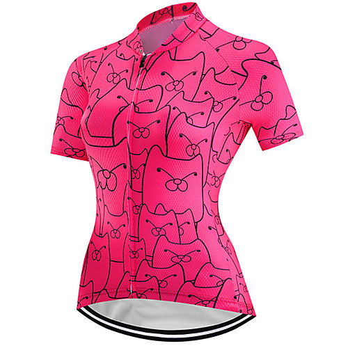 

21Grams Women's Short Sleeve Cycling Jersey Summer Spandex Polyester Rose Red Bike Jersey Top Mountain Bike MTB Road Bike Cycling Quick Dry Moisture Wicking Breathable Sports Clothing Apparel