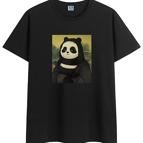 

Men's Unisex Tee T shirt Hot Stamping Graphic Prints Panda Plus Size Short Sleeve Casual Tops 100% Cotton Basic Vintage Designer Big and Tall White Black Red