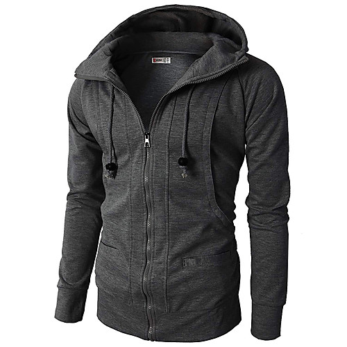 

Men's Zip Up Hoodie Sweatshirt Solid Color Hooded Sports & Outdoor Daily Weekend Other Prints Casual Streetwear Hoodies Sweatshirts Long Sleeve Wine Army Green Black