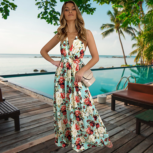 

Women's A Line Dress Maxi long Dress LQ113-bai LQ113-hong LQ113-hei LQ113-lv Sleeveless Pattern Summer Casual 2021 S M L XL XXL