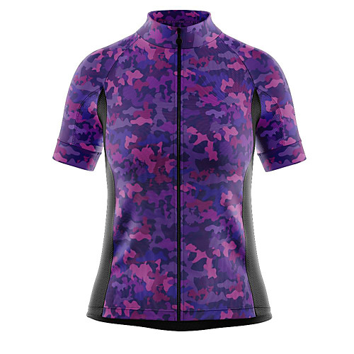 

21Grams Women's Short Sleeve Cycling Jersey Summer Spandex Polyester Purple Camo / Camouflage Bike Jersey Top Mountain Bike MTB Road Bike Cycling Quick Dry Moisture Wicking Breathable Sports Clothing