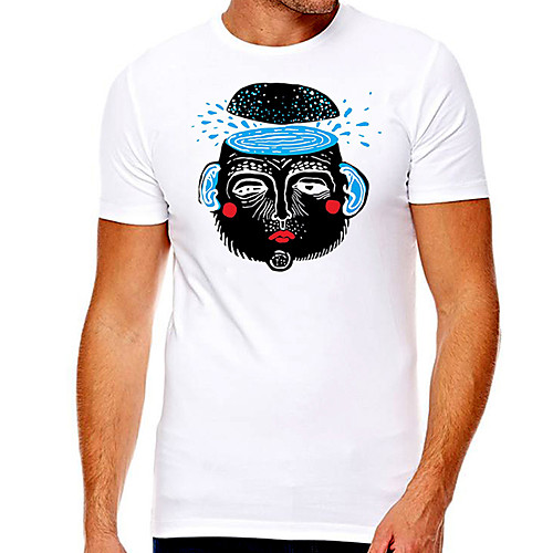 

Men's Unisex Tee T shirt Hot Stamping Graphic Prints Human face Plus Size Print Short Sleeve Casual Tops Cotton Basic Designer Big and Tall White