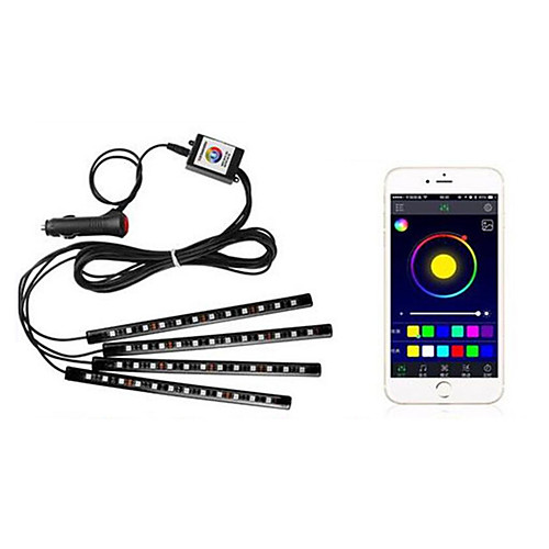 

LED String Lights 22cmx4 String Lights 4x12 LEDs 5050 SMD 1 Set Multi Color Waterproof APP Control Decorative 12 V