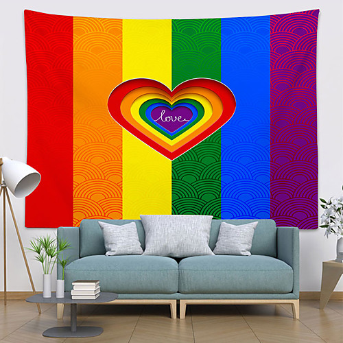 

Rainbow Wall Tapestry Art Decor Blanket Curtain Hanging Home Bedroom Living Room Decoration Polyester