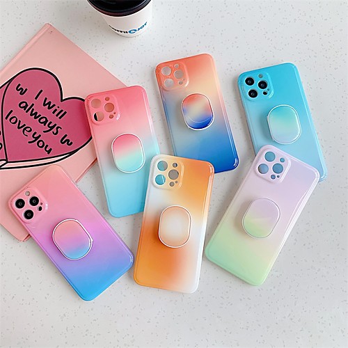 

Phone Case For Apple Back Cover iPhone 12 Pro Max 11 SE 2020 X XR XS Max 8 7 Shockproof Dustproof with Stand Color Gradient TPU