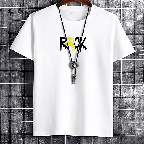 

Men's Unisex Tee T shirt Hot Stamping Graphic Prints Letter Plus Size Print Short Sleeve Casual Tops Cotton Basic Fashion Designer Big and Tall White Black Khaki