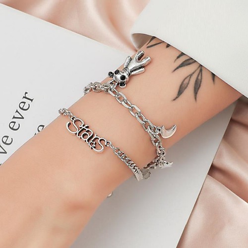 

Women's Wrap Bracelet Stacking Stackable Bear Cartoon Alloy Bracelet Jewelry Silver For Party Evening Prom Festival