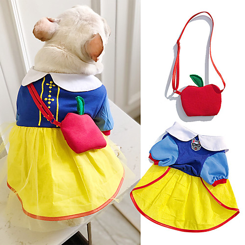 

Dog Cat Dress Elegant Adorable Cute Dailywear Casual / Daily Dog Clothes Puppy Clothes Dog Outfits Breathable Yellow Costume for Girl and Boy Dog Cotton S M L XL