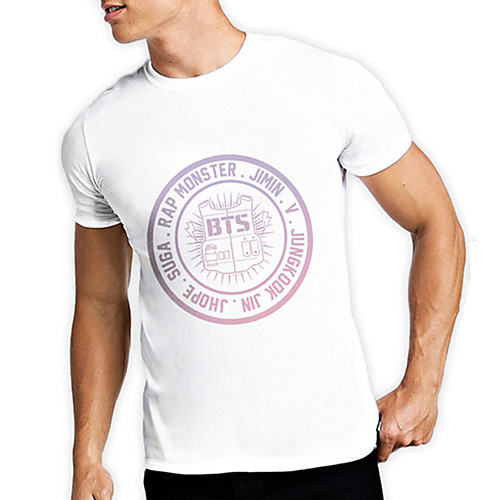 

Men's Unisex Tee T shirt Hot Stamping Graphic Prints Letter Plus Size Print Short Sleeve Casual Tops Cotton Basic Fashion Designer Big and Tall White