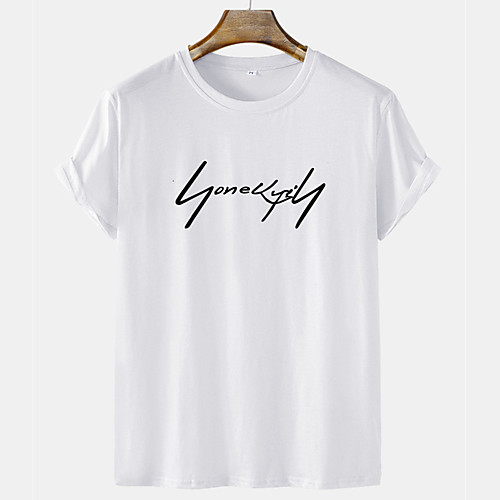 

Men's Unisex Tee T shirt Hot Stamping Graphic Prints Letter Short Sleeve Casual Tops 100% Cotton Basic Fashion Designer Comfortable White Yellow Gray